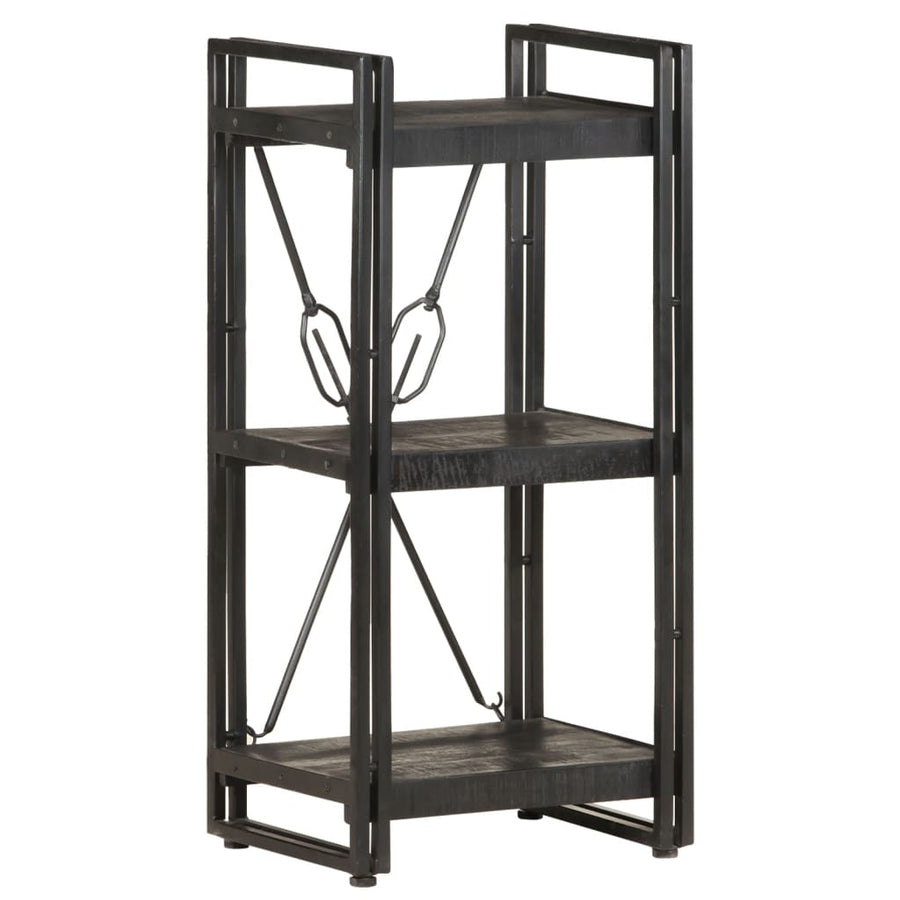 Boekenkast Met 3 Schappen 40X30X Massief Mangohout Zwart 40 cm