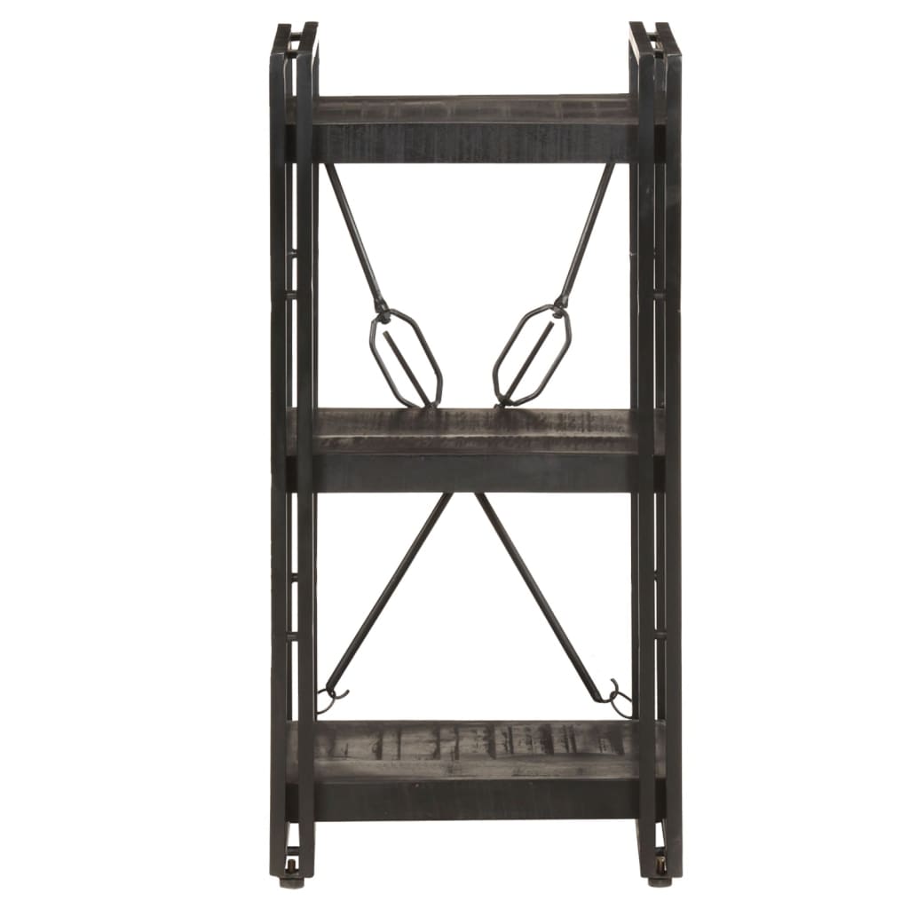Boekenkast Met 3 Schappen 40X30X Massief Mangohout Zwart 40 cm