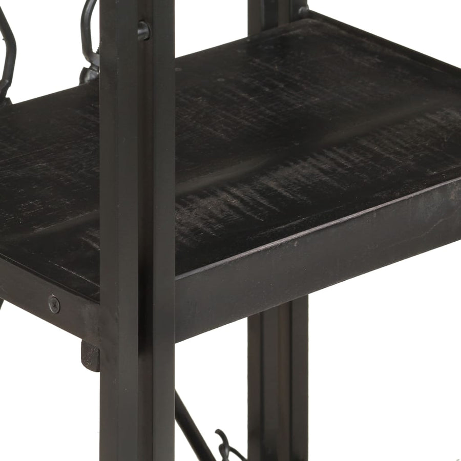 Boekenkast Met 3 Schappen 40X30X Massief Mangohout Zwart 40 cm