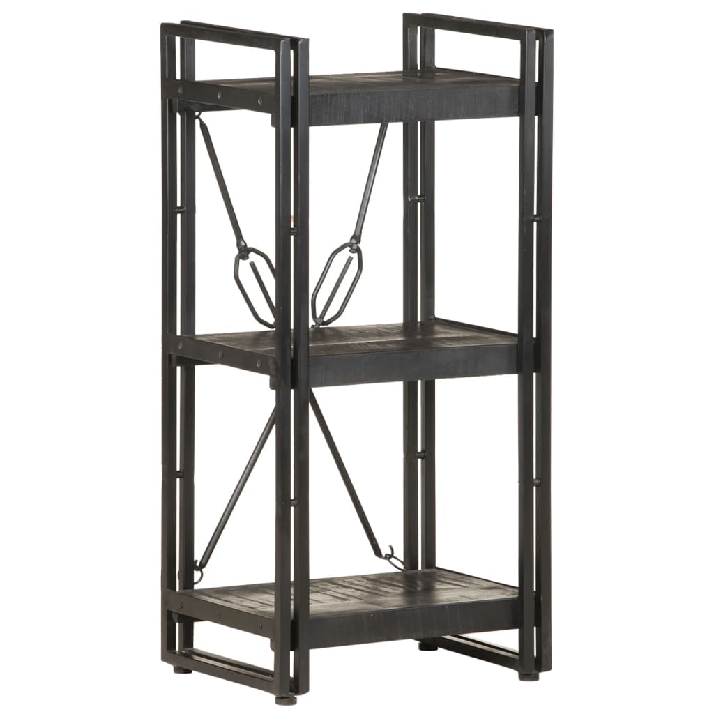 Boekenkast Met 3 Schappen 40X30X Massief Mangohout Zwart 40 cm