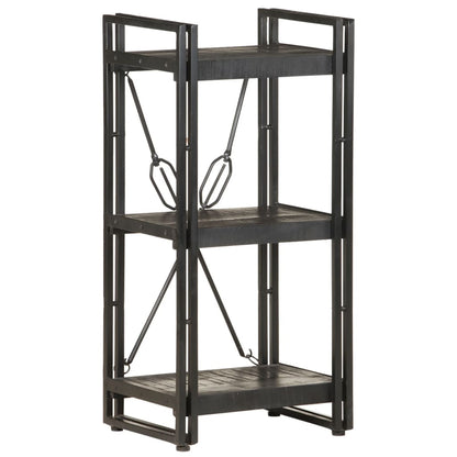Boekenkast Met 3 Schappen 40X30X Massief Mangohout Zwart 40 cm