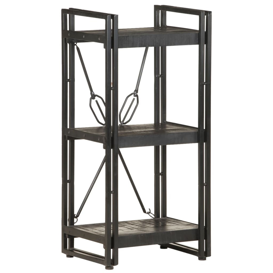 Boekenkast Met 3 Schappen 40X30X Massief Mangohout Zwart 40 cm