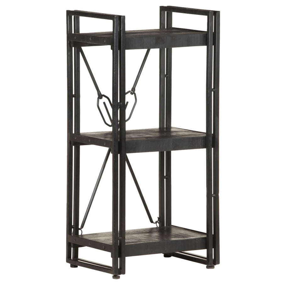Boekenkast Met 3 Schappen 40X30X Massief Mangohout Zwart 40 cm