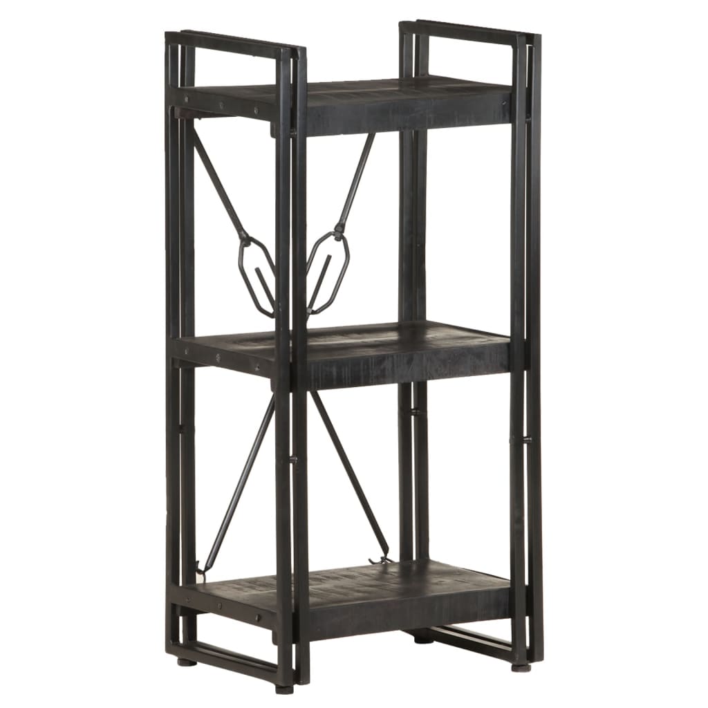 Boekenkast Met 3 Schappen 40X30X Massief Mangohout Zwart 40 cm