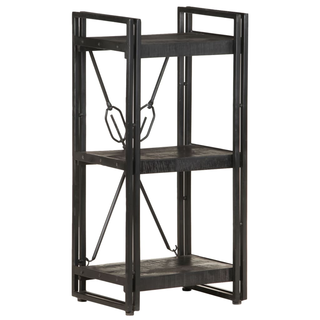Boekenkast Met 3 Schappen 40X30X Massief Mangohout Zwart 40 cm