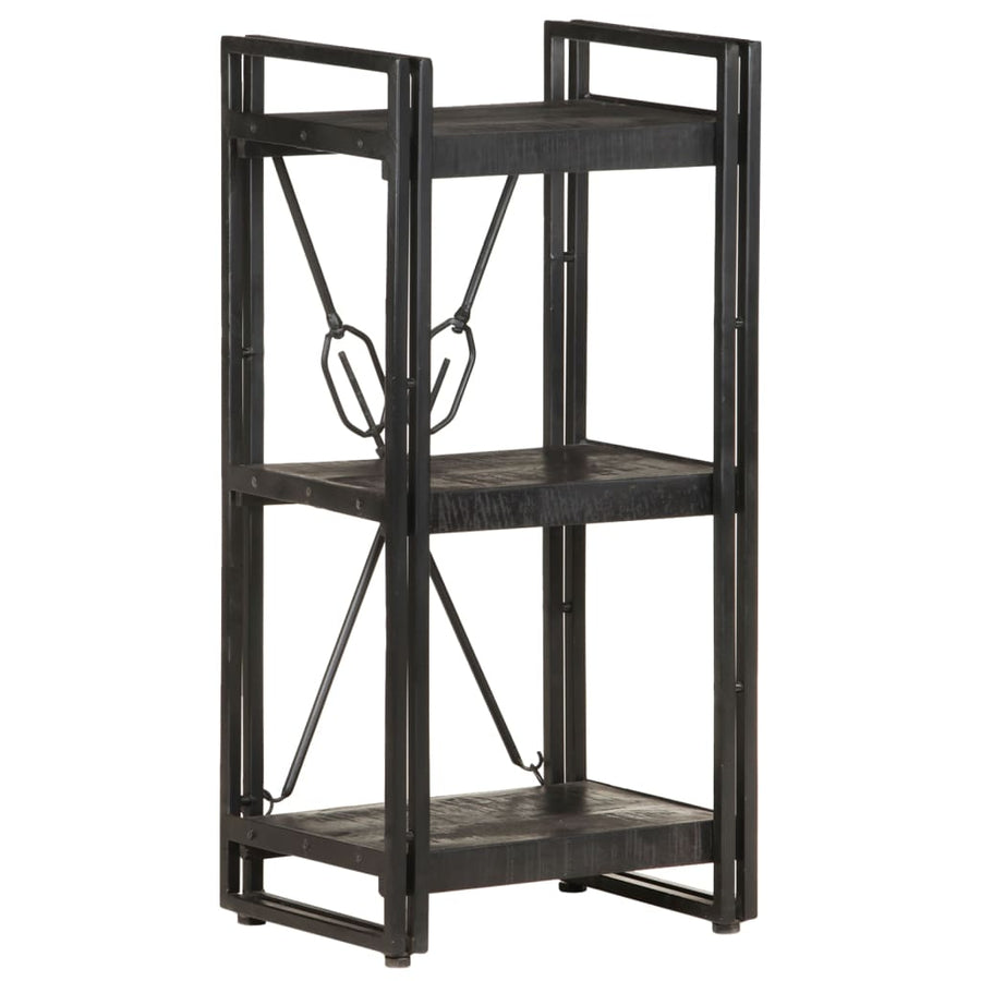 Boekenkast Met 3 Schappen 40X30X Massief Mangohout Zwart 40 cm