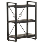 Boekenkast massief mangohout 60x30x60 cm zwart