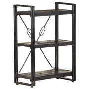 Bookcase With 3 Shelves 60X30X Solid Mango Wood Black 60 cm