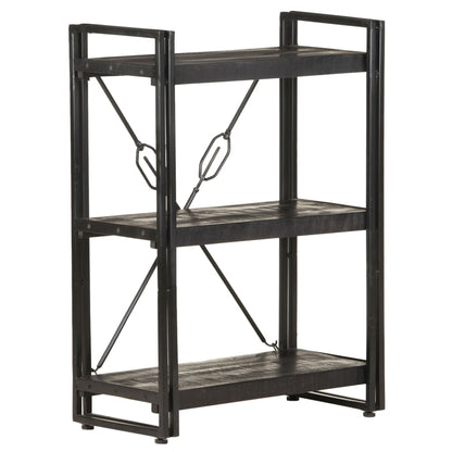 Boekenkast Met 3 Schappen 60X30X Massief Mangohout Zwart 60 cm