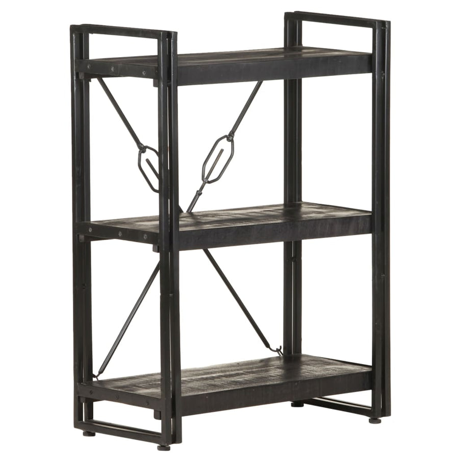 Boekenkast Met 3 Schappen 60X30X Massief Mangohout Zwart 60 cm