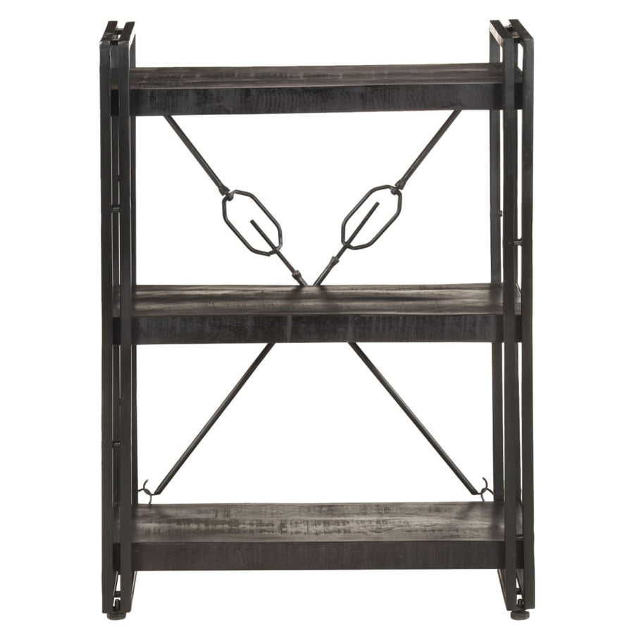 Boekenkast Met 3 Schappen 60X30X Massief Mangohout Zwart 60 cm