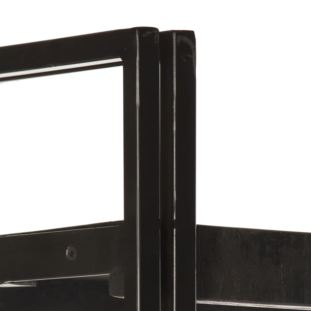 Boekenkast Met 3 Schappen 60X30X Massief Mangohout Zwart 60 cm