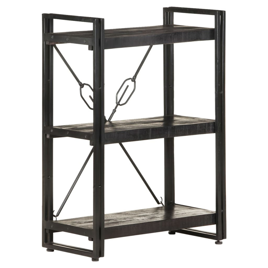 Boekenkast Met 3 Schappen 60X30X Massief Mangohout Zwart 60 cm