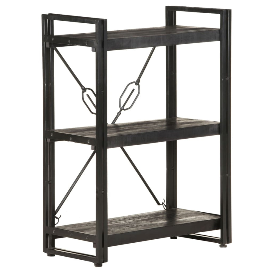 Boekenkast Met 3 Schappen 60X30X Massief Mangohout Zwart 60 cm