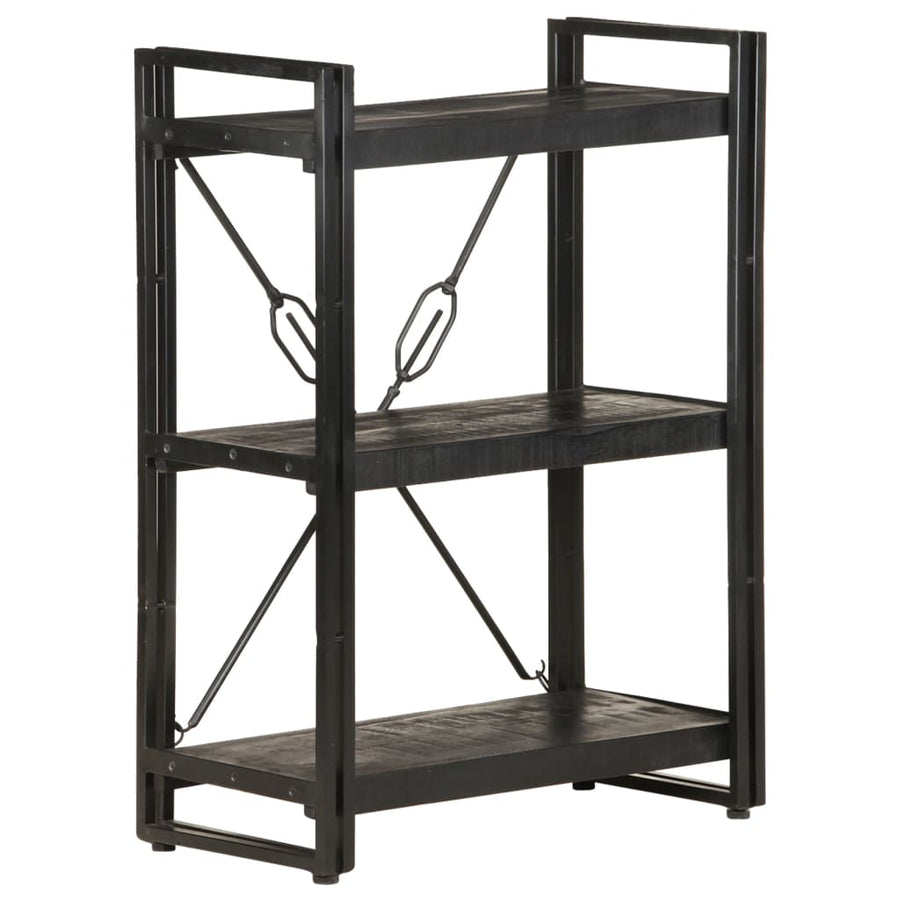 Boekenkast Met 3 Schappen 60X30X Massief Mangohout Zwart 60 cm