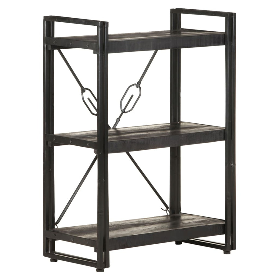 Boekenkast Met 3 Schappen 60X30X Massief Mangohout Zwart 60 cm