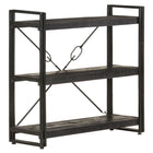 Boekenkast massief mangohout zwart 90x30x90 cm