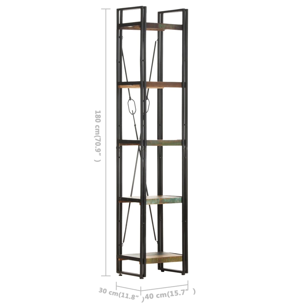Boekenkast Met 5 Schappen Bruin 40 x 30 x 180 cm massief gerecycled hout