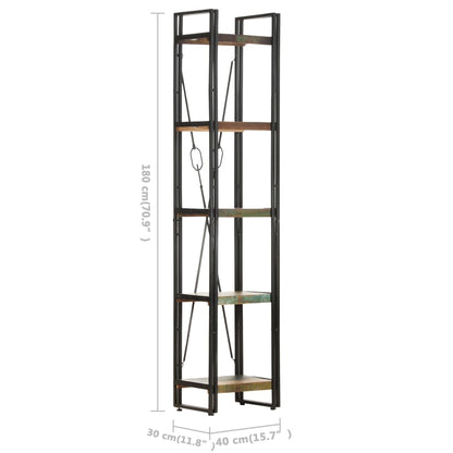 Boekenkast Met 5 Schappen Bruin 40 x 30 x 180 cm massief gerecycled hout