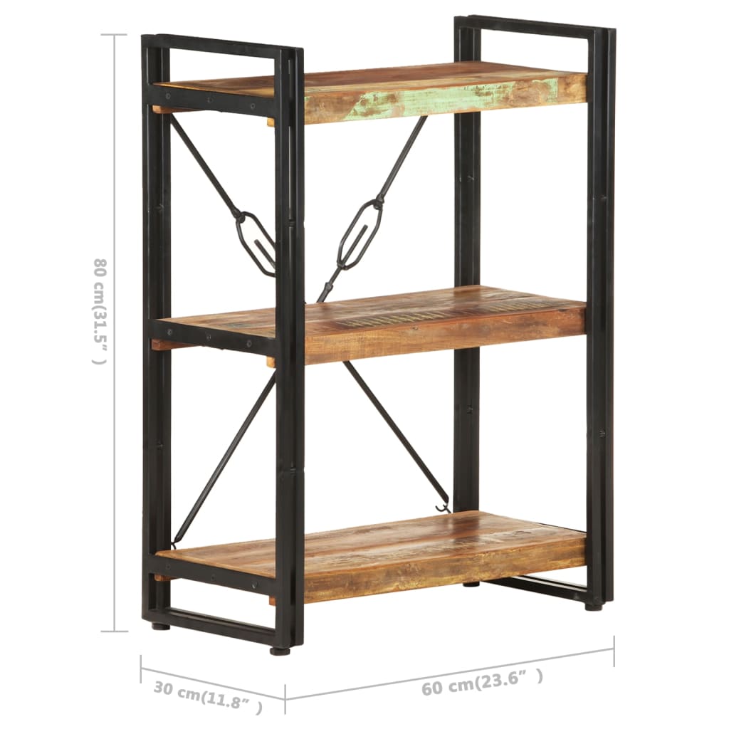 Boekenkast Met 3 Schappen Bruin 60 x 30 x 80 cm massief gerecycled hout