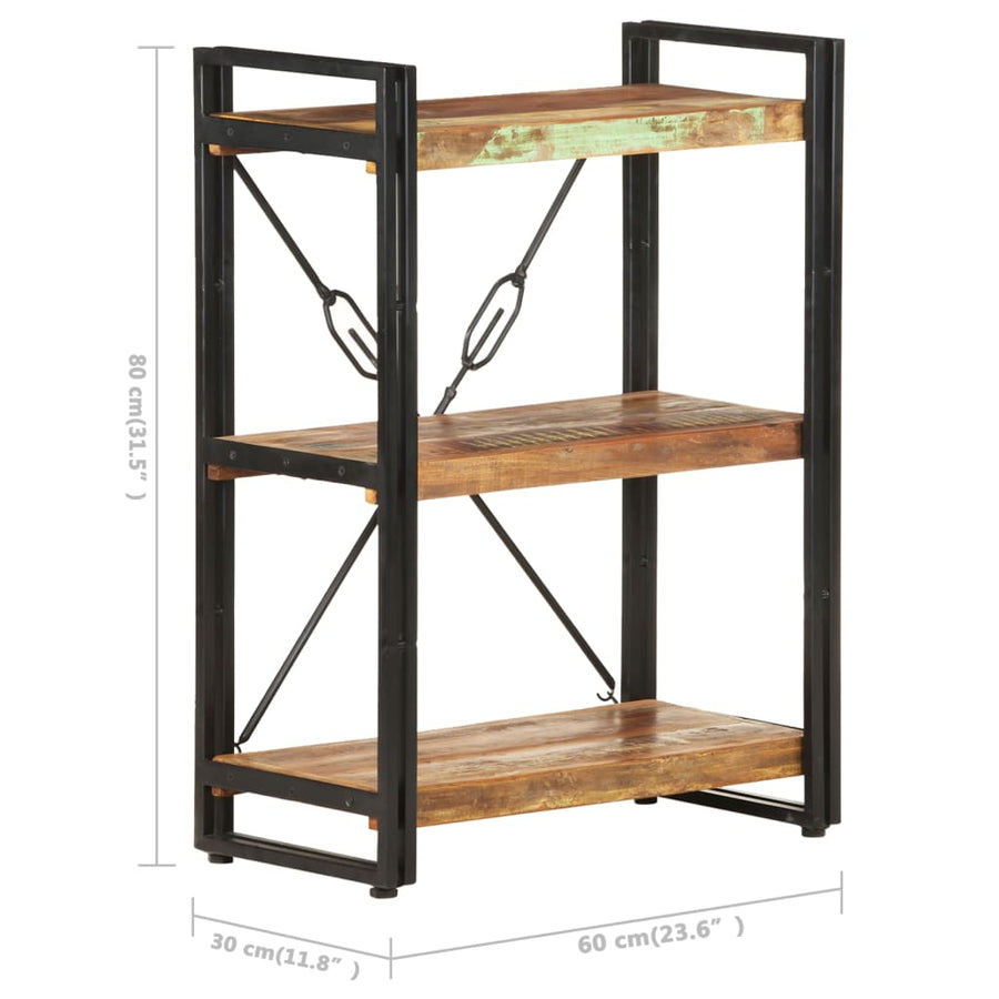 Boekenkast Met 3 Schappen Bruin 60 x 30 x 80 cm massief gerecycled hout