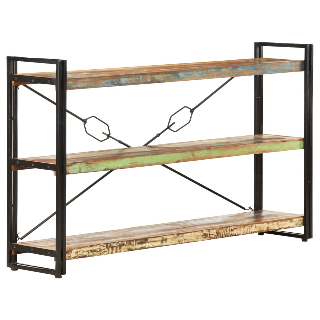 Boekenkast Met 3 Schappen 140X30X80 Cm Massief Gerecycled Hout 140 x 30 x 80 cm Bruin