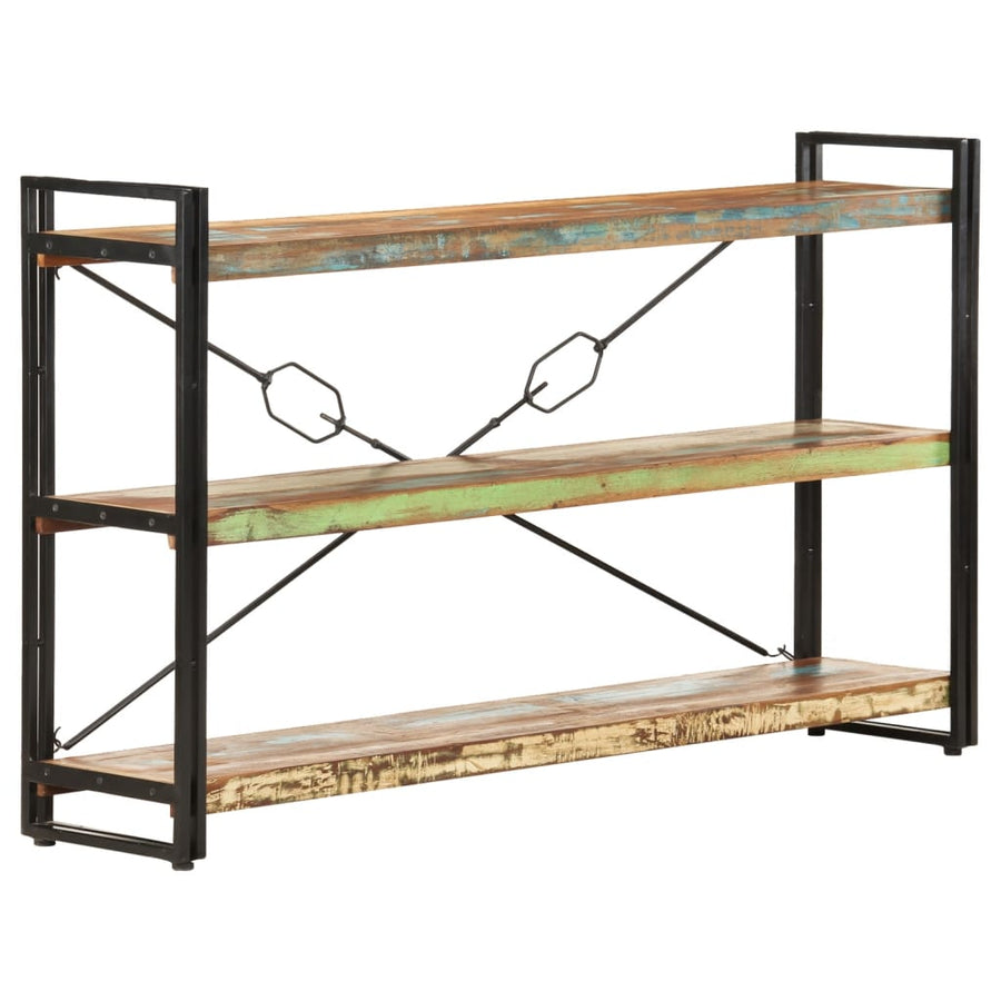 Boekenkast Met 3 Schappen 140X30X80 Cm Massief Gerecycled Hout 140 x 30 x 80 cm Bruin