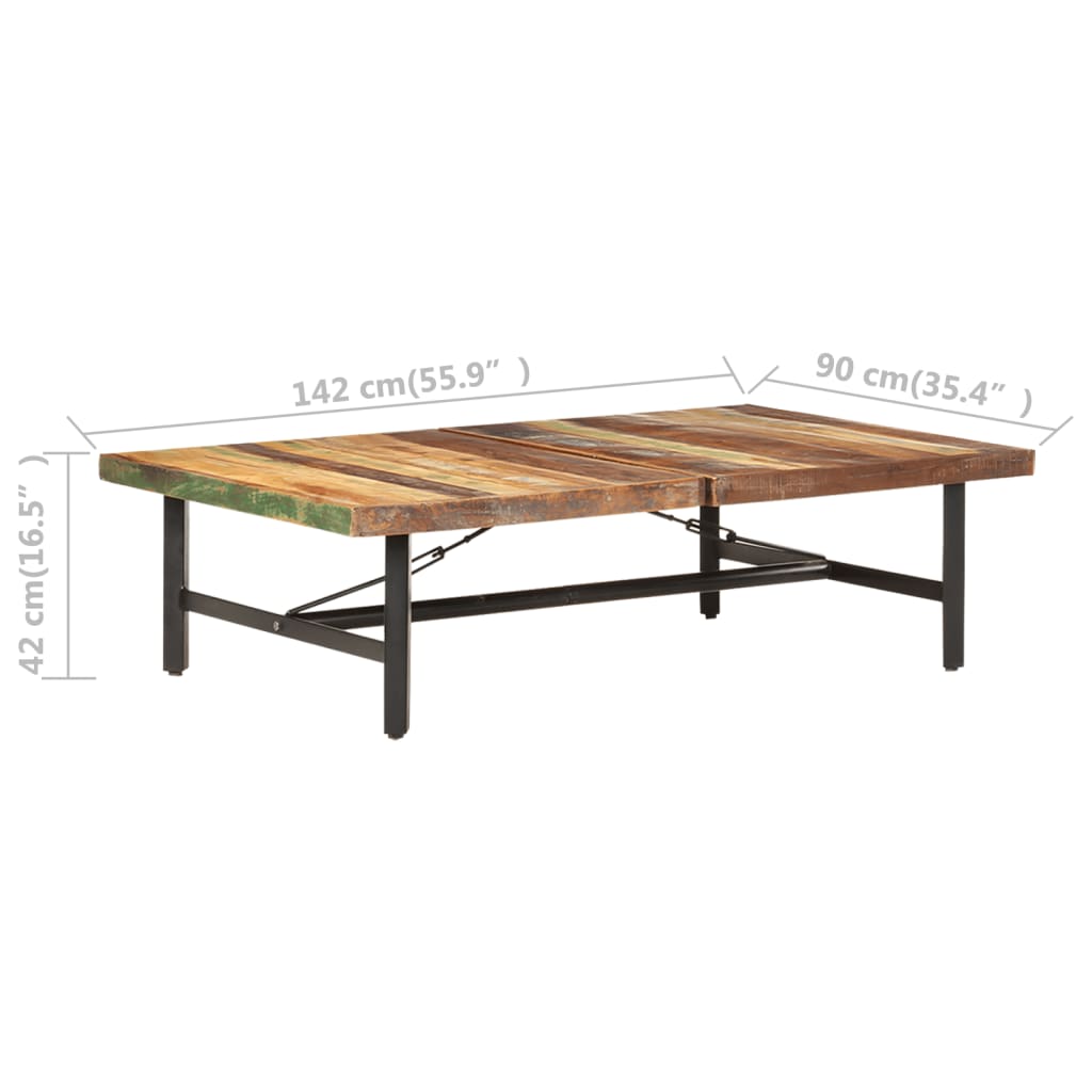 Salontafel 42X90X42 Cm massief gerecycled hout