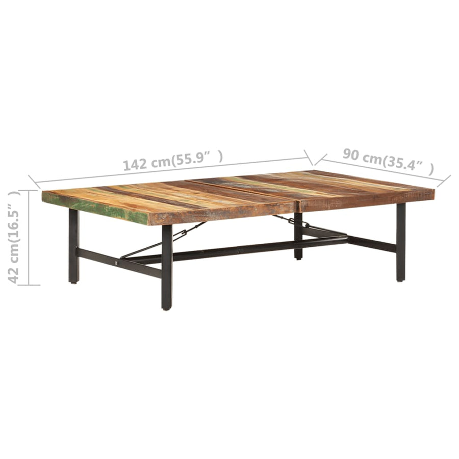 Salontafel 42X90X42 Cm massief gerecycled hout