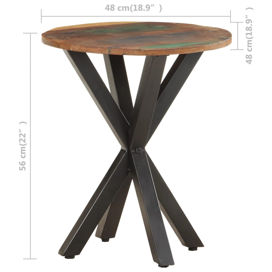 Bijzettafel 48X48X56 Cm massief gerecycled hout