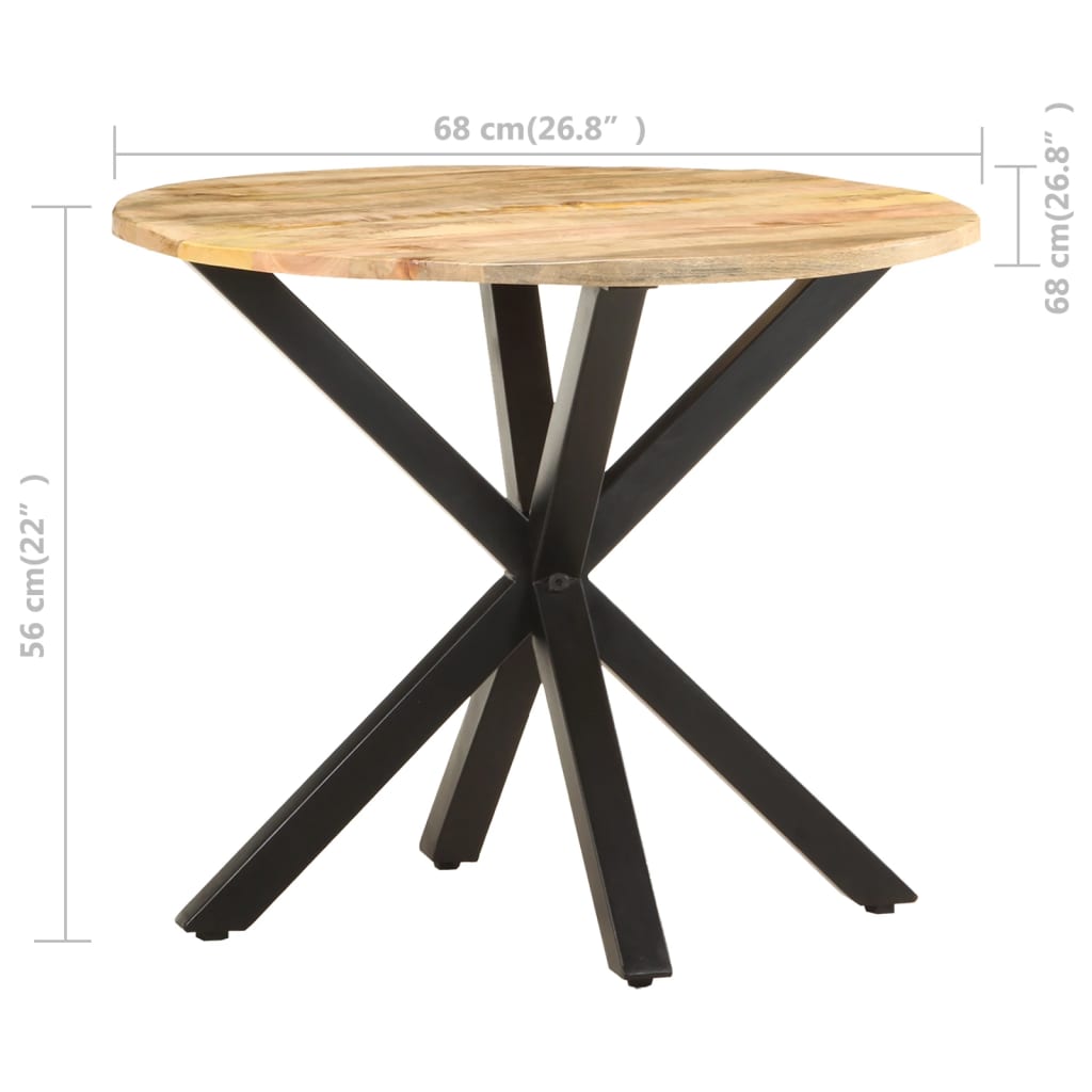 Bijzettafel 68X68X56 Cm massief mangohout