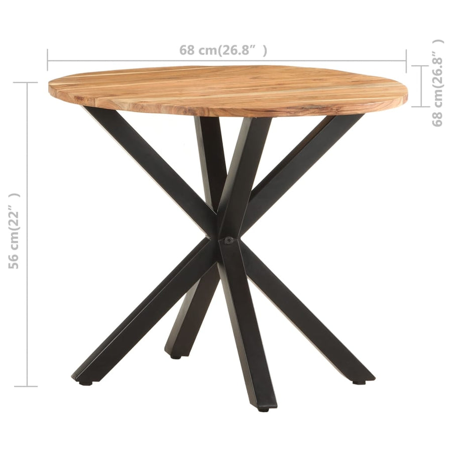 Bijzettafel 68X68X56 Cm Massief acaciahout