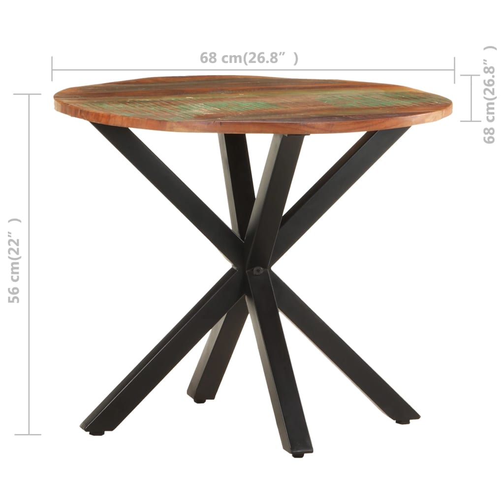 Bijzettafel 68X68X56 Cm massief gerecycled hout