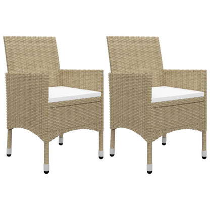 -Delige Tuinset Poly Rattan En Glas 3 Beige
