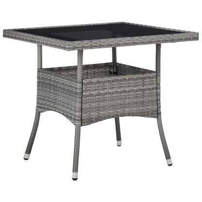 -Delige Tuinset Poly Rattan En Acaciahout 3 Grijs