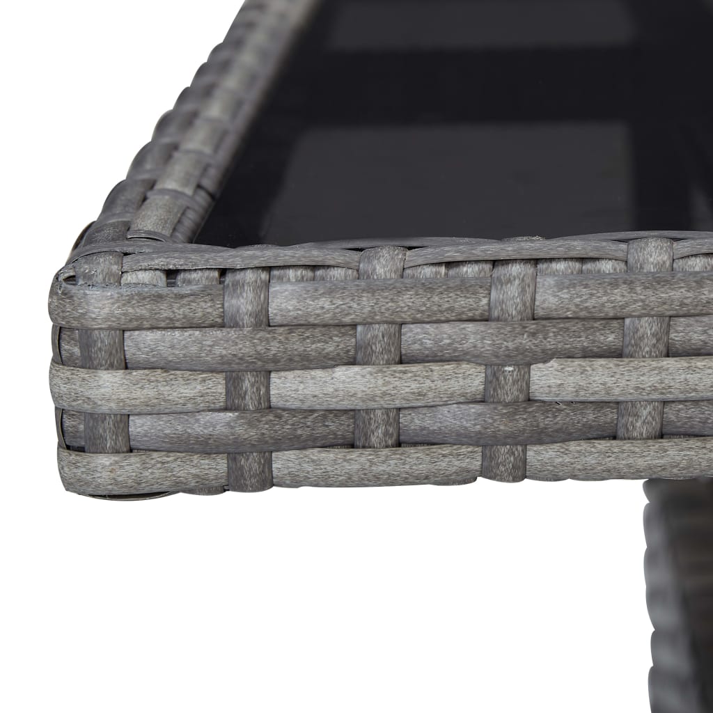 -Delige Tuinset Poly Rattan En Acaciahout 3 Grijs