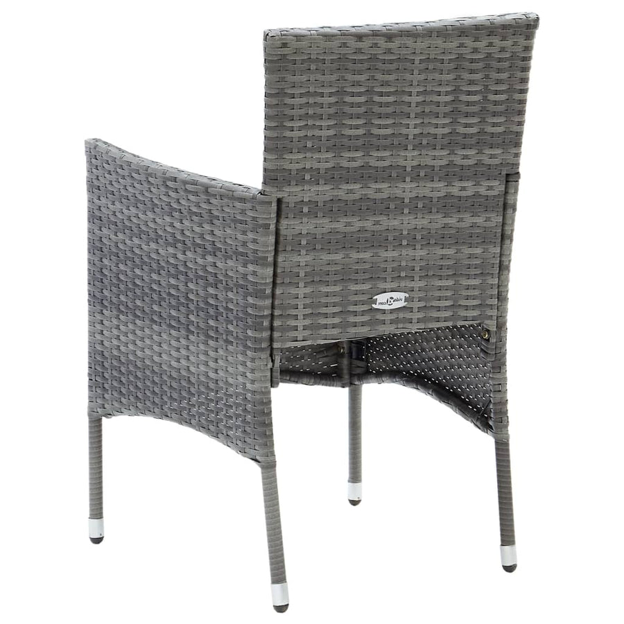 -Delige Tuinset Poly Rattan En Glas 5 Grijs