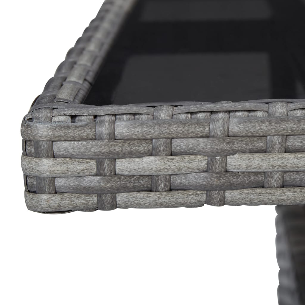-Delige Tuinset Poly Rattan En Glas 5 Grijs