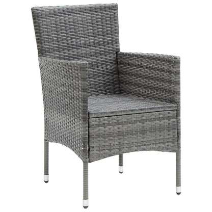 -Delige Tuinset Poly Rattan En Glas 5 Grijs
