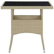 -Delige Tuinset Poly Rattan En Glas 5 Beige