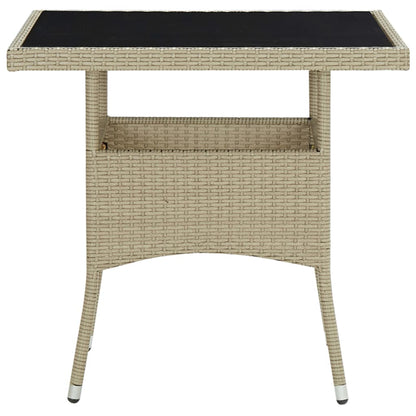 -Delige Tuinset Poly Rattan En Glas 5 Beige