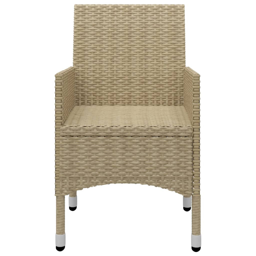 -Delige Tuinset Poly Rattan En Glas 5 Beige