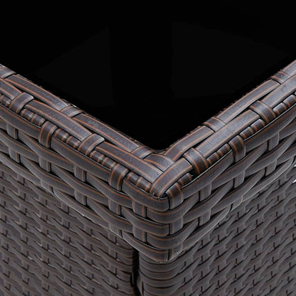 -Delige Tuinset Poly Rattan En Glas 5 Bruin