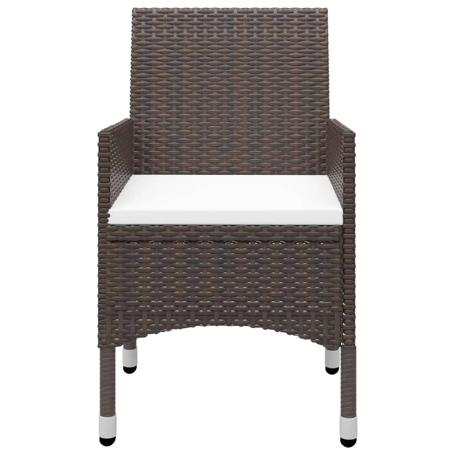 -Delige Tuinset Poly Rattan En Glas 5 Bruin