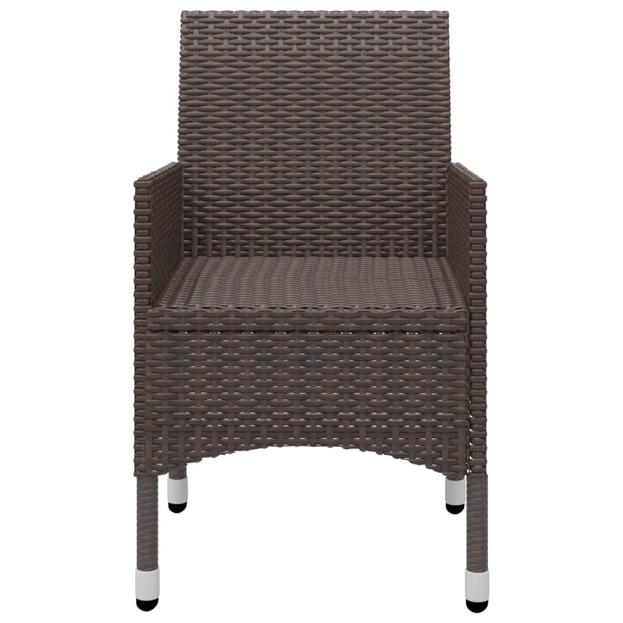-Delige Tuinset Poly Rattan En Glas 5 Bruin