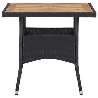 -Delige Tuinset Poly Rattan En Acaciahout 5 Zwart en bruin
