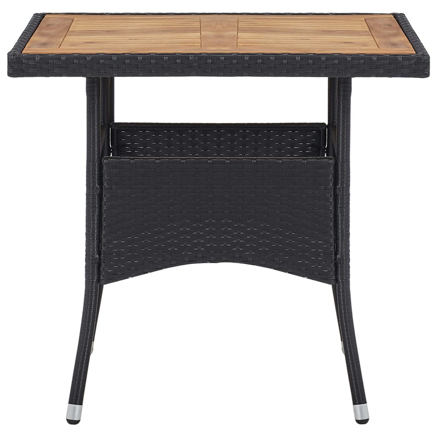 -Delige Tuinset Poly Rattan En Acaciahout 5 Zwart en bruin