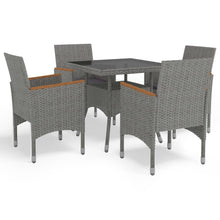 -Delige Tuinset Poly Rattan En Acaciahout 5 Grijs