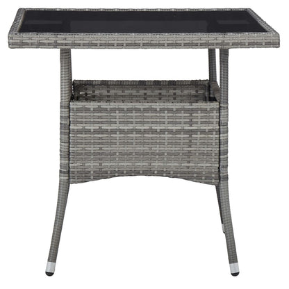 -Delige Tuinset Poly Rattan En Acaciahout 5 Grijs