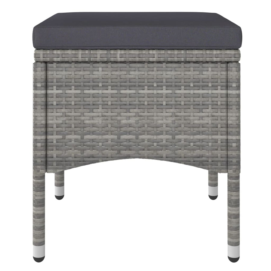 Tuinset poly rattan en gehard glas 80 x 80 x 75 cm Zwart en grijs